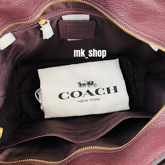 COACH Turnlock Chain Tote Bag Oxblood - Picture 9 of 13